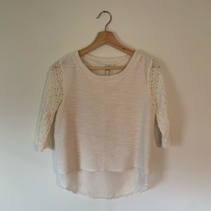 ❌SOLD❌ White Multi-Texture Blouse